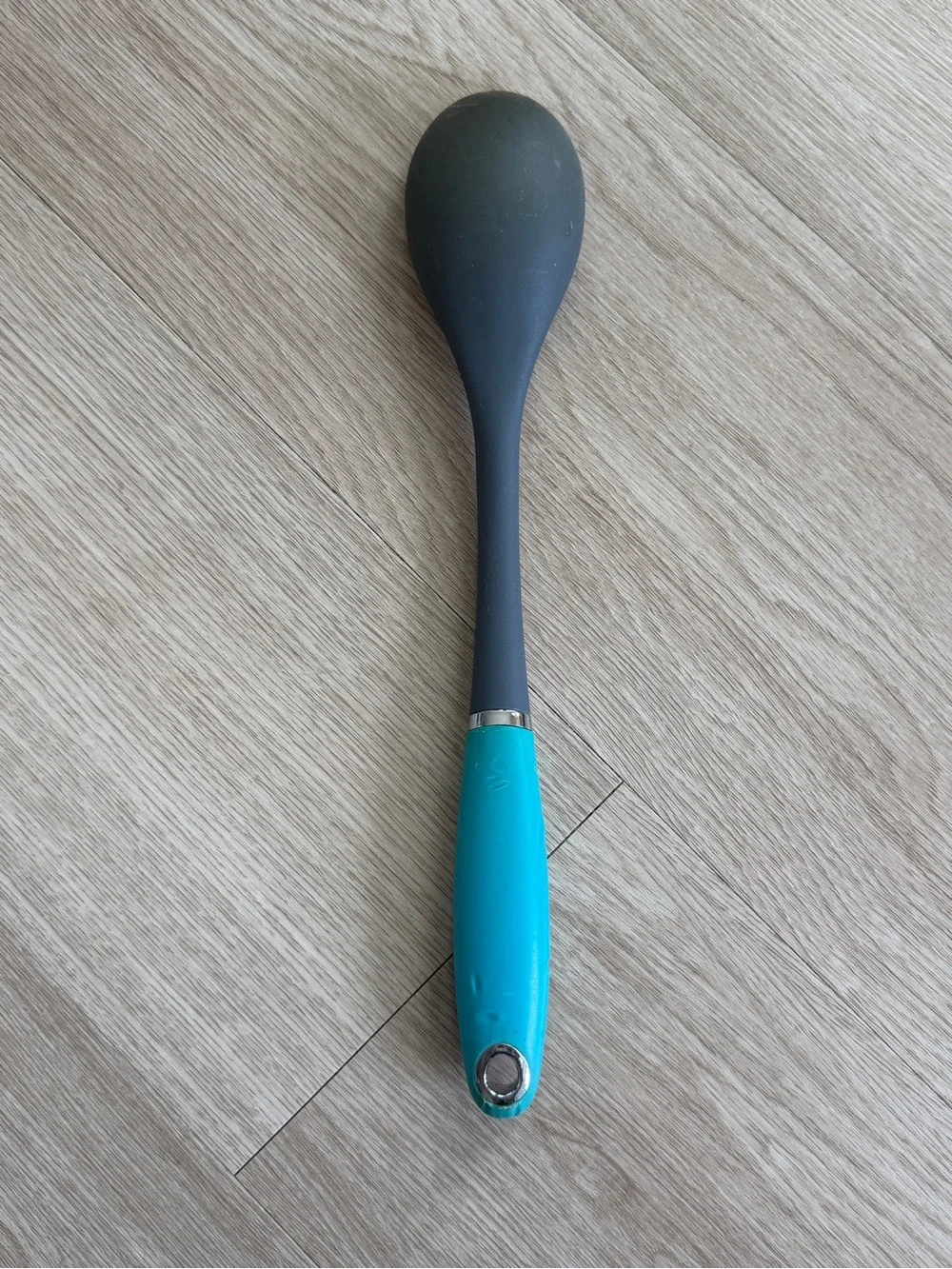 Vintage Farberware Nylon Basting Serving Spoon 14” Turquoise Silicone Handle